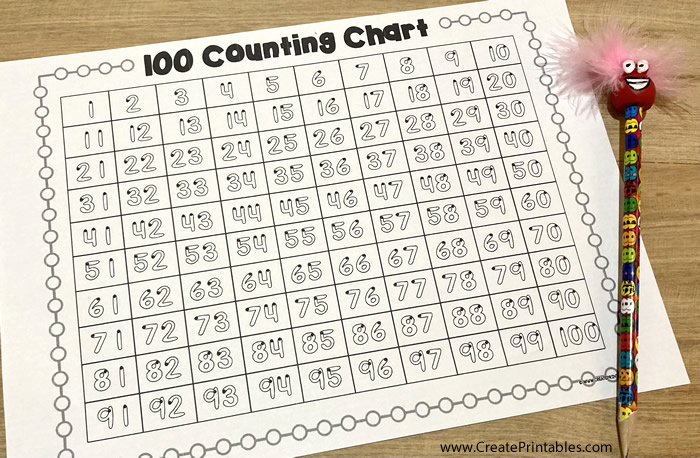 CreatePrintables 100 Counting Chart Printable Includes Skip Counting